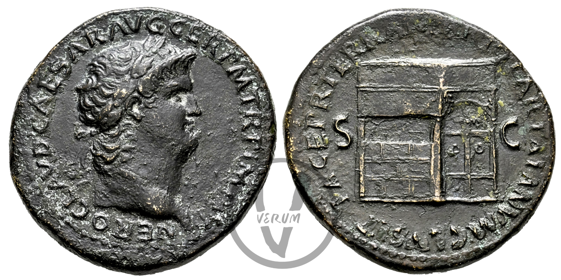 Nerón, Sestercio Lugdunum (65 d.C.)